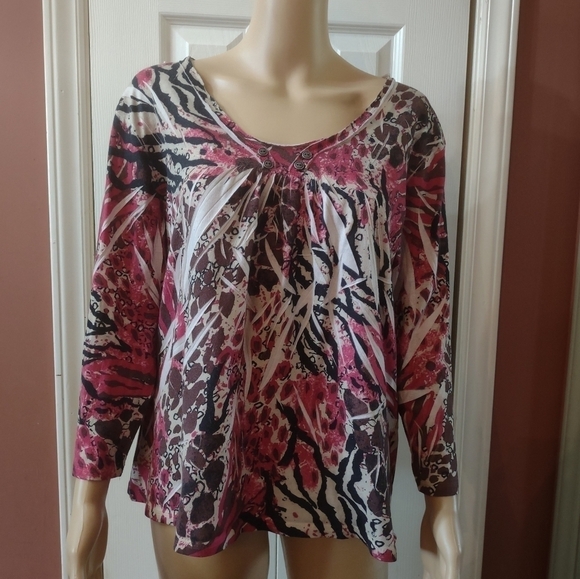 Jane Ashley Tops - Jane Ashley casual lifestyle women's size xl long sleeve shirt top blouse